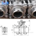 Alta plataforma CF8M 3PC Válvula de esfera flutuante